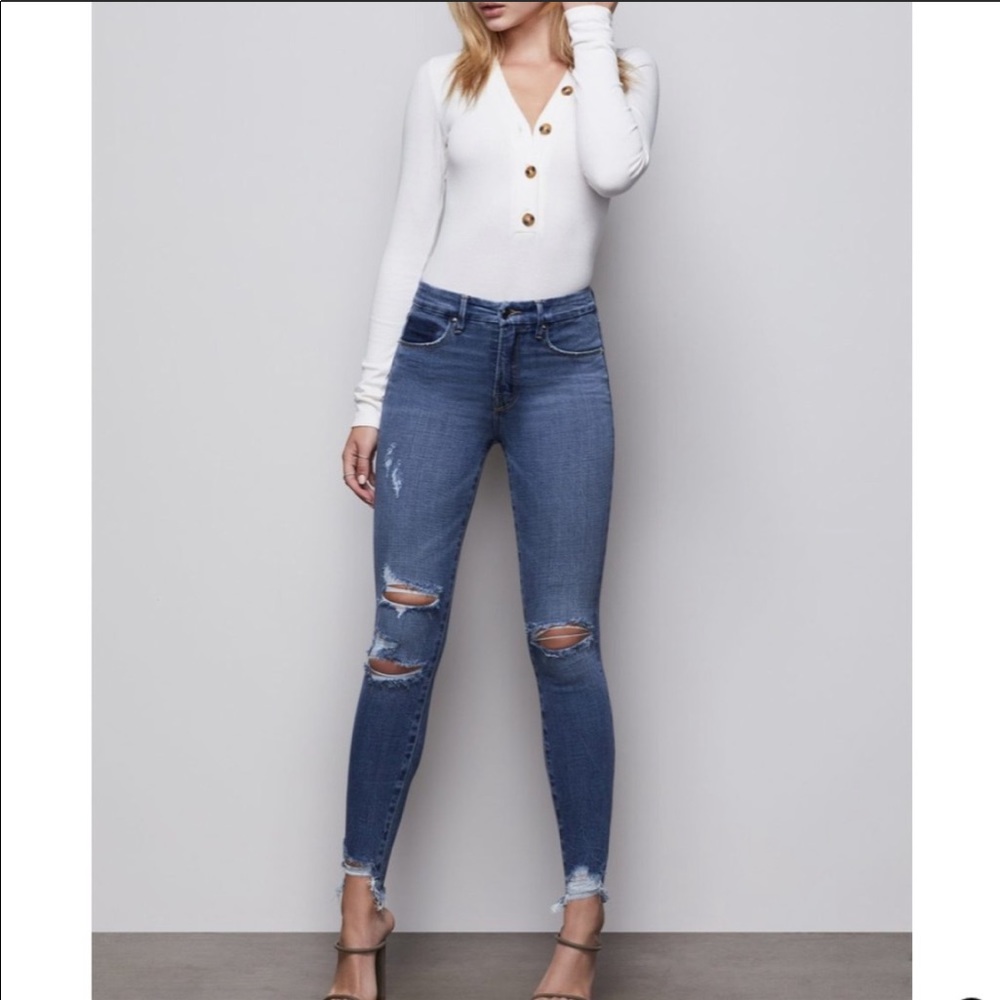 Women’s good American distressed jeans